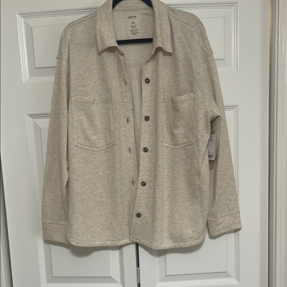 Sonoma Tan Lightweight Shirt Jacket Relaxed Fit